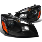 2005-2006 Nissan Altima Projector Headlights w/ Amber Reflectors (Matte Black Housing/Clear Lens)