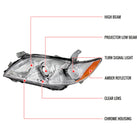 2007-2009 Toyota Camry Factory Style Projector Headlights - Chrome/Clear Lens