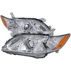 2007-2009 Toyota Camry Factory Style Projector Headlights - Chrome/Clear Lens