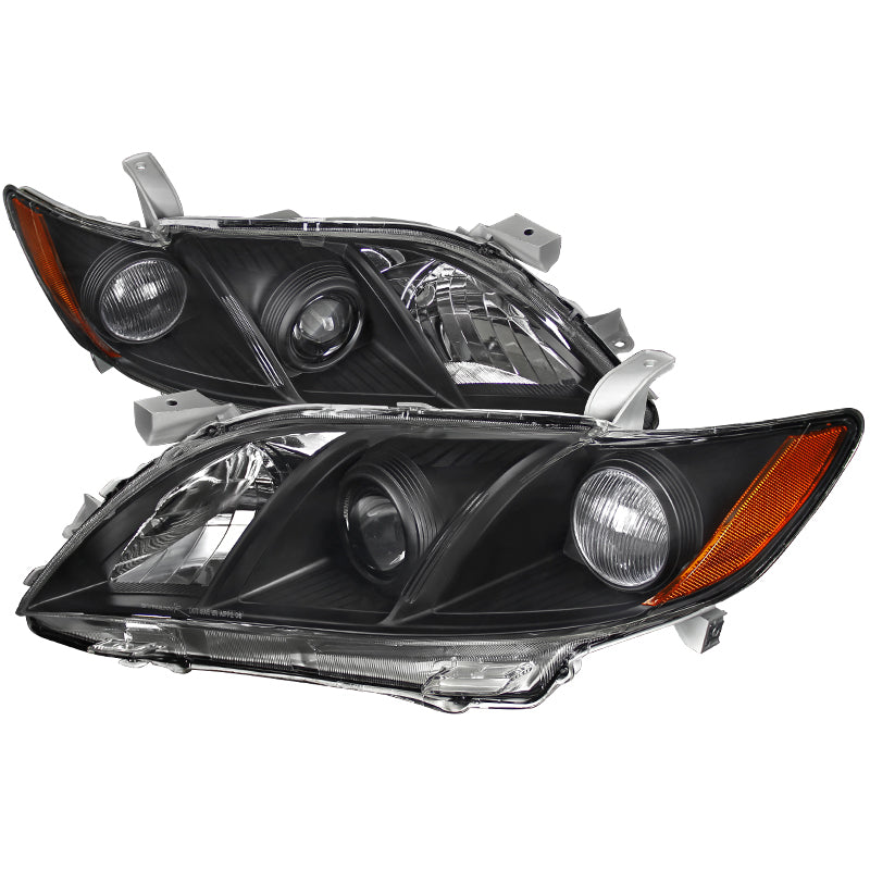 2007-2009 Toyota Camry Factory Style Projector Headlights - Matte Black/Clear Lens