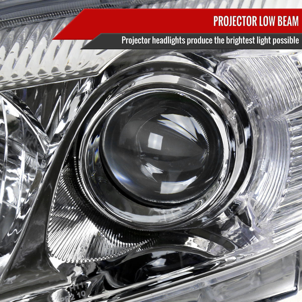 2010-2011 Toyota Camry Factory Style Projector Headlights - Chrome/Clear Lens