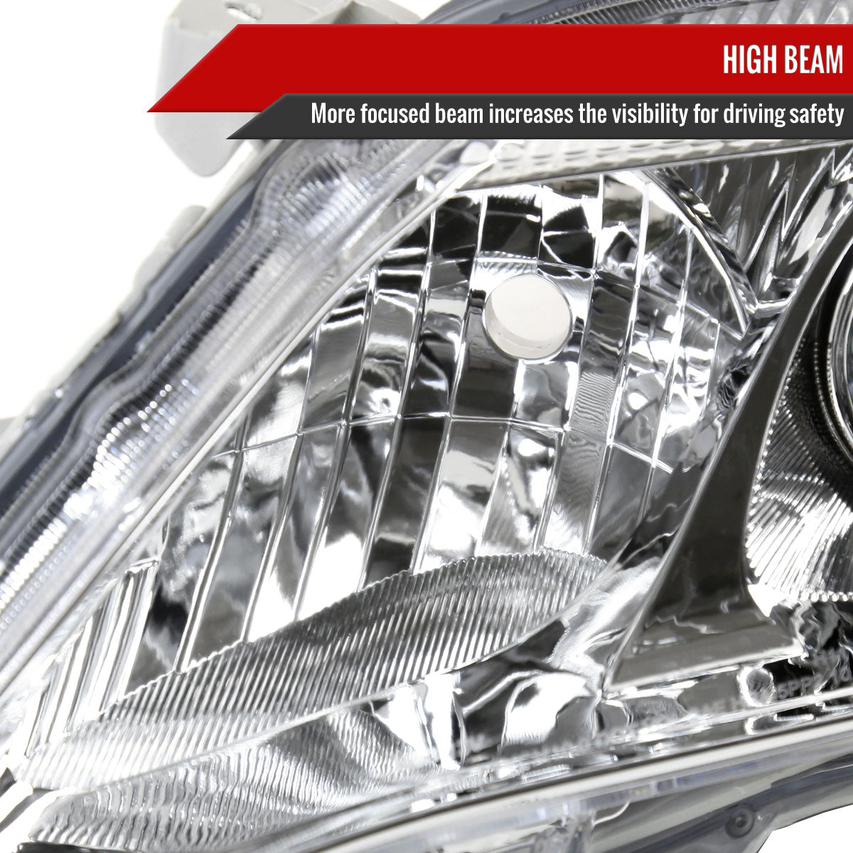 2010-2011 Toyota Camry Factory Style Projector Headlights - Chrome/Clear Lens