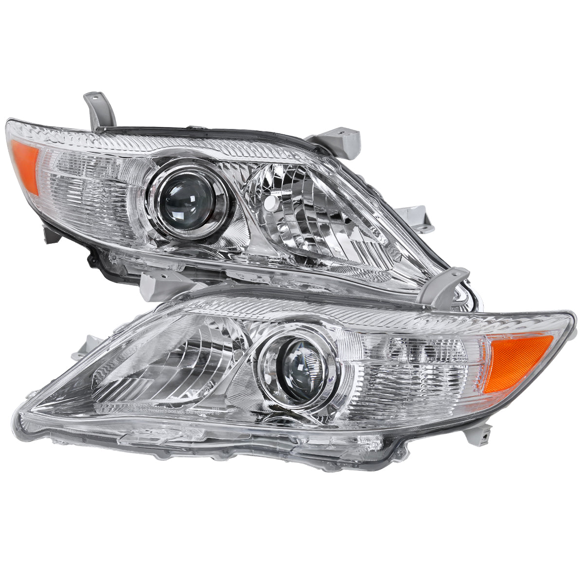 2010-2011 Toyota Camry Factory Style Projector Headlights - Chrome/Clear Lens