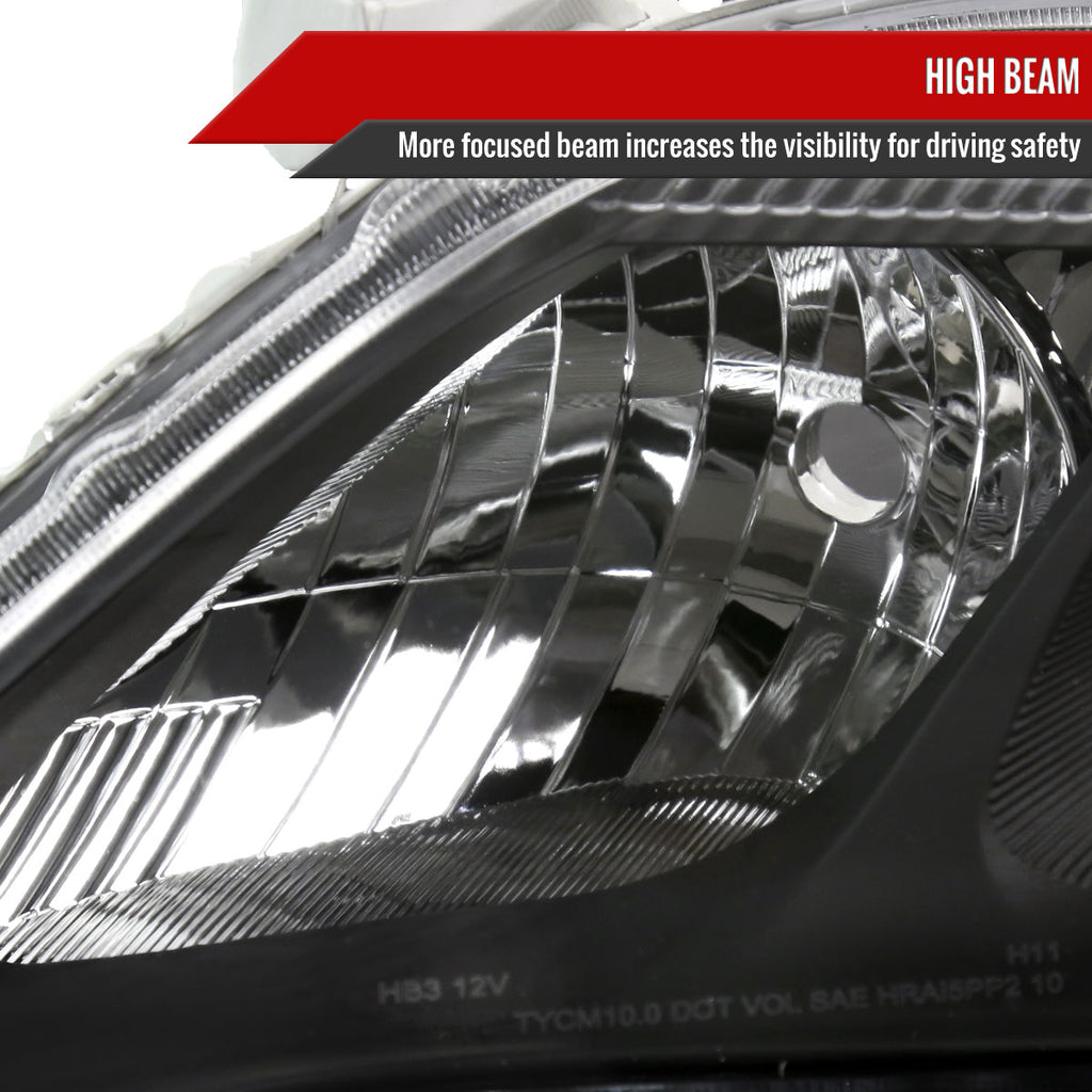 2010-2011 Toyota Camry Factory Style Projector Headlights - Matte Black/Clear Lens