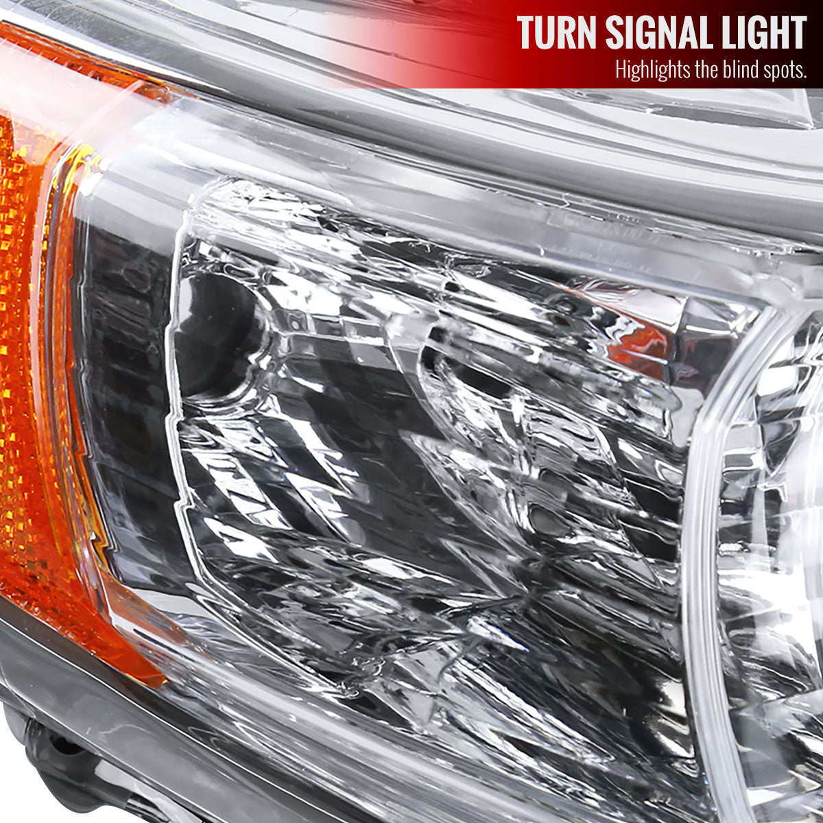2012-2014 Toyota Camry Projector Headlights w/ Amber Reflectors - Passenger Side Only (Chrome Housing/Clear Lens)