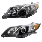 2012-2014 Toyota Camry Projector Headlight w/ Amber Reflector - Driver Side Only (Jet Black Housing/Clear Lens)