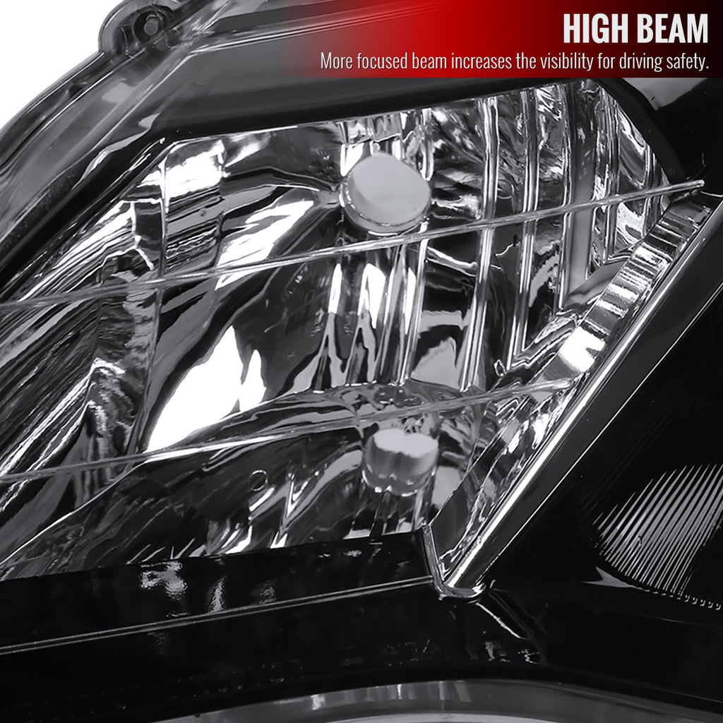 2012-2014 Toyota Camry Projector Headlight w/ Amber Reflector - Driver Side Only (Jet Black Housing/Clear Lens)