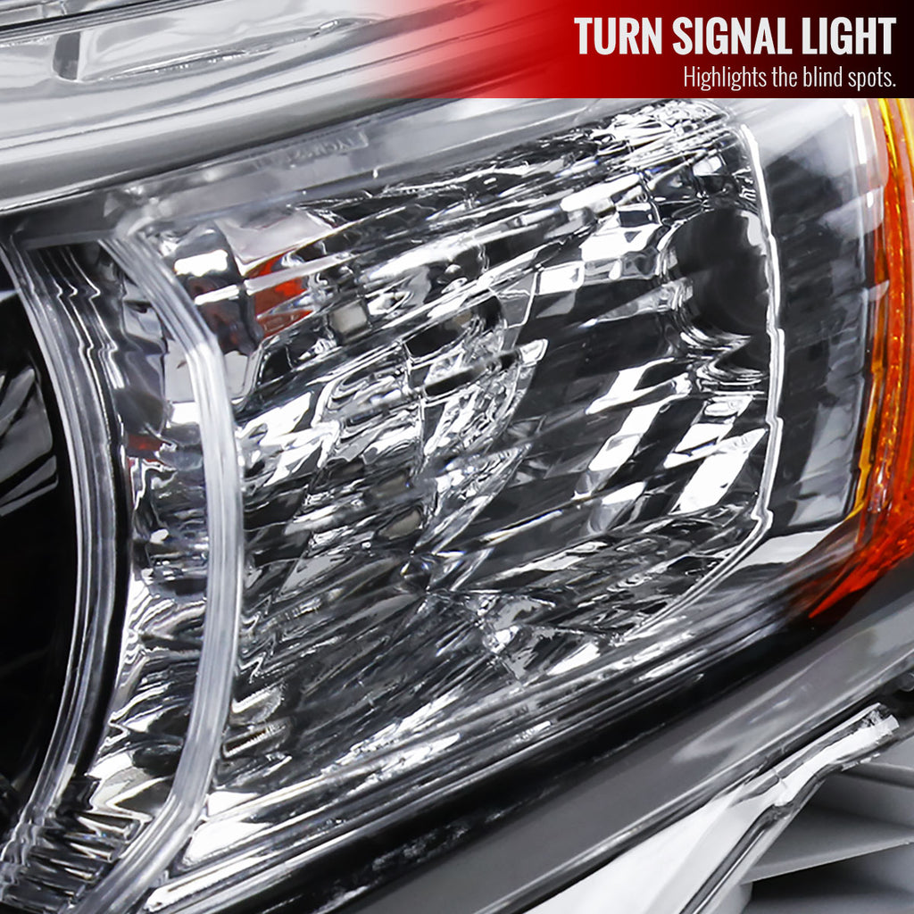 2012-2014 Toyota Camry Projector Headlight w/ Amber Reflector - Driver Side Only (Jet Black Housing/Clear Lens)