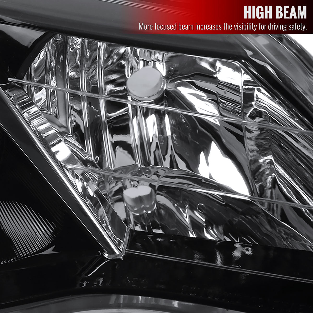 2012-2014 Toyota Camry Projector Headlight w/ Amber Reflector - Passenger Side Only (Jet Black Housing/Clear Lens)