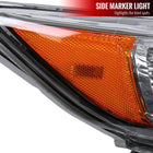 2012-2014 Toyota Camry Projector Headlight w/ Amber Reflector - Passenger Side Only (Jet Black Housing/Clear Lens)