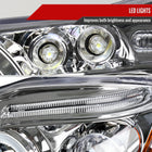 2003-2008 Toyota Corolla Dual Halo Projector Headlights (Chrome Housing/Clear Lens)