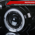 2003-2008 Toyota Corolla Dual Halo Projector Headlights (Glossy Black Housing/Smoke Lens)