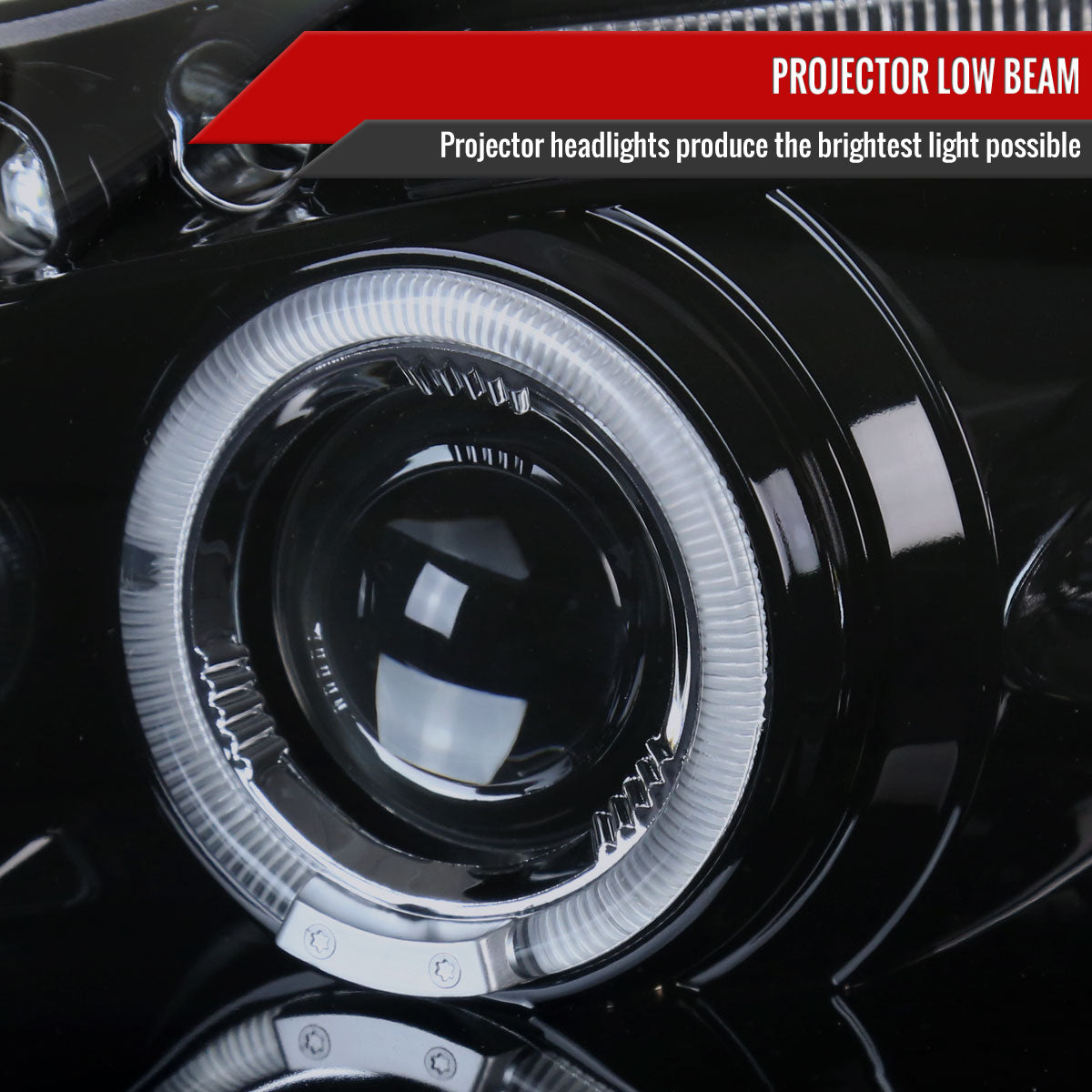 2003-2008 Toyota Corolla Dual Halo Projector Headlights (Glossy Black Housing/Smoke Lens)