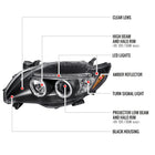 2009-2010 Toyota Corolla Dual Halo Projector Headlights (Matte Black Housing/Clear Lens)