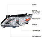 2011-2013 Toyota Corolla Projector Headlights w/ LED Light Strip (Chrome Housing/Clear Lens)