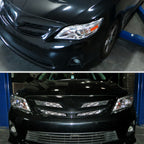 2011-2013 Toyota Corolla Projector Headlights w/ LED Light Strip (Chrome Housing/Clear Lens)