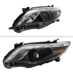 2011-2013 Toyota Corolla Projector Headlights w/ LED Light Strip (Matte Black Housing/Clear Lens)