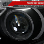 2011-2013 Toyota Corolla Projector Headlights w/ LED Light Strip (Matte Black Housing/Clear Lens)