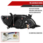 2011-2013 Toyota Corolla Projector Headlights w/ LED Light Strip (Matte Black Housing/Clear Lens)