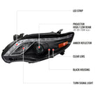 2011-2013 Toyota Corolla Projector Headlights w/ LED Light Strip (Matte Black Housing/Clear Lens)