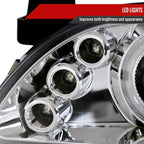 1993-1997 Toyota Corolla Dual Halo Projector Headlights (Chrome Housing/Clear Lens)
