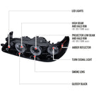 1993-1997 Toyota Corolla Dual Halo Projector Headlights (Glossy Black Housing/Smoke Lens)