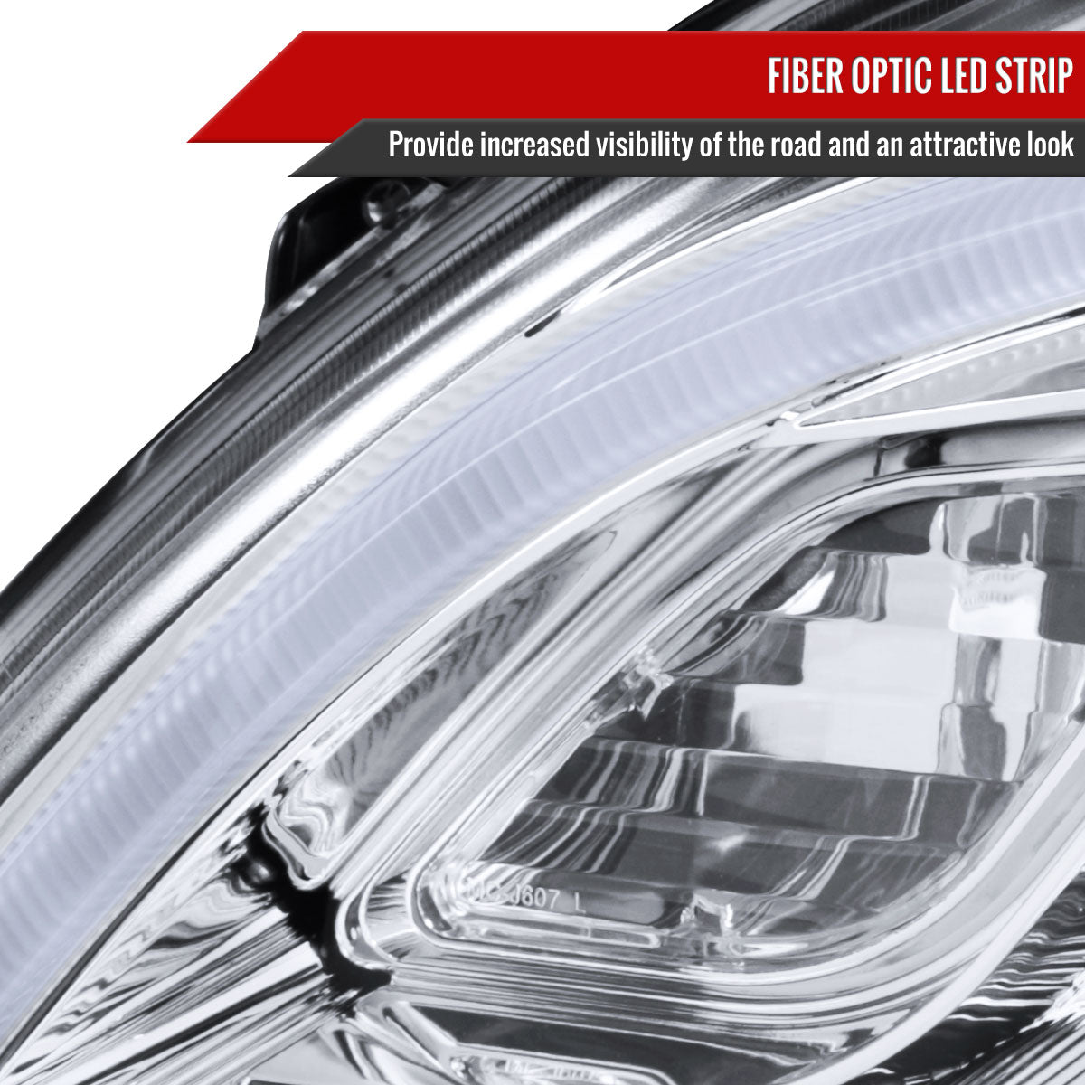 2007-2011 Honda CRV LED Bar Projector Headlights (Chrome Housing/Clear Lens)