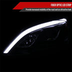 2007-2011 Honda CRV LED Bar Projector Headlights (Glossy Black Housing/Smoke Lens)