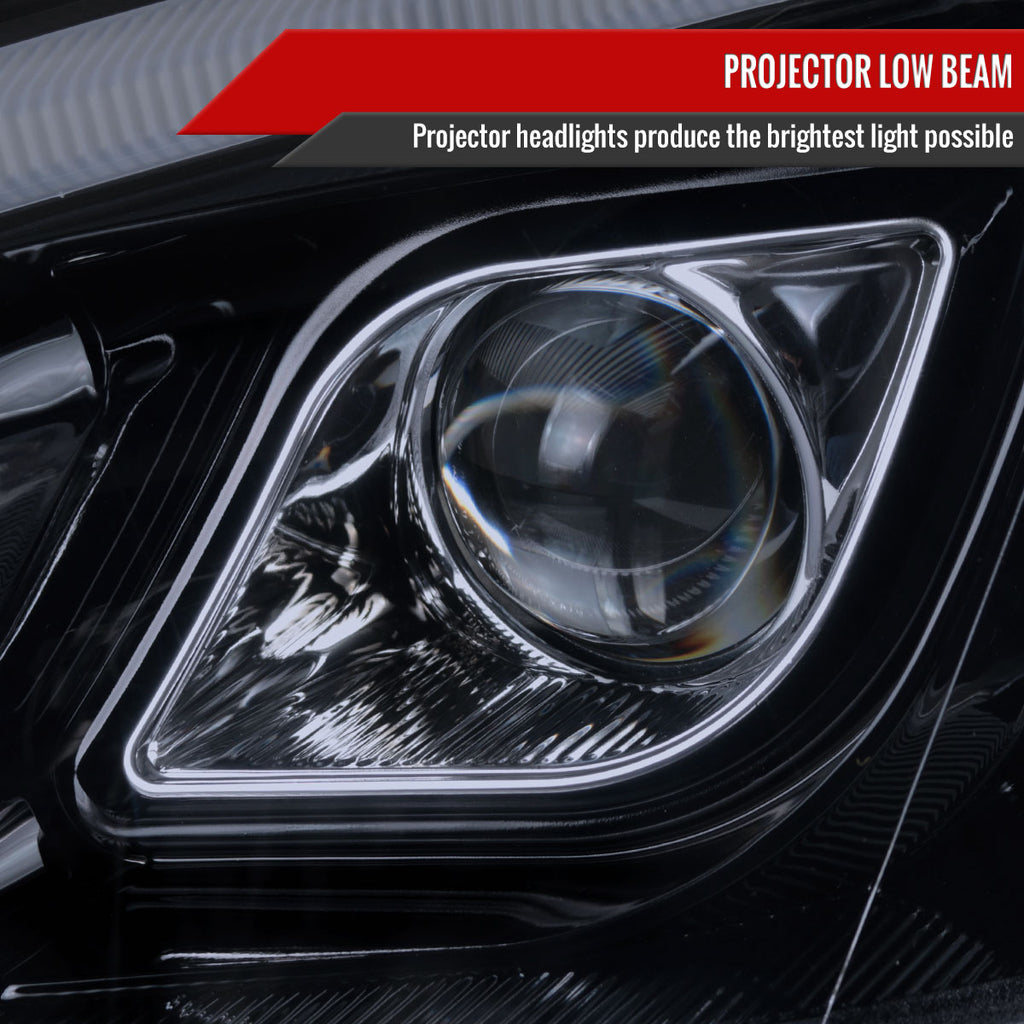2007-2011 Honda CRV LED Bar Projector Headlights (Glossy Black Housing/Smoke Lens)