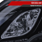 2007-2011 Honda CRV LED Bar Projector Headlights (Glossy Black Housing/Smoke Lens)