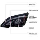 2007-2011 Honda CRV LED Bar Projector Headlights (Glossy Black Housing/Smoke Lens)