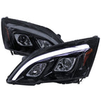 2007-2011 Honda CRV LED Bar Projector Headlights (Glossy Black Housing/Smoke Lens)