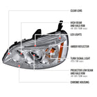 2001-2003 Honda Civic Dual Halo Projector Headlights (Chrome Housing/Clear Lens)