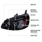 2001-2003 Honda Civic Dual Halo Projector Headlights (Glossy Black Housing/Smoke Lens)