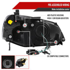 2001-2003 Honda Civic Retro Style Projector Headlights - Matte Black/Clear Lens
