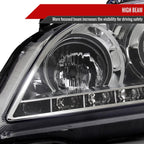 2004-2005 Honda Civic Projector Headlights w/ LED Light Strip - Chrome/Clear Lens