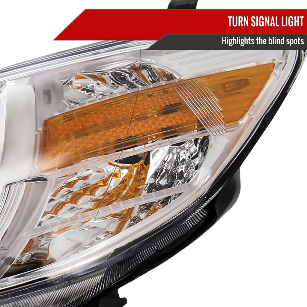 2004-2005 Honda Civic Projector Headlights w/ LED Light Strip - Chrome/Clear Lens