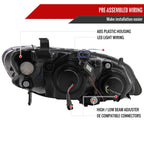 2004-2005 Honda Civic Projector Headlights w/ LED Light Strip - Chrome/Clear Lens