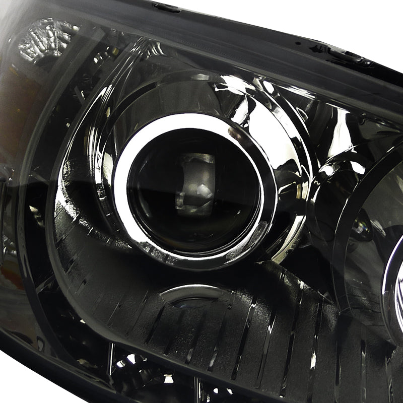 2004-2005 Honda Civic Projector Headlights w/ LED Light Strip - Chrome/Smoke Lens