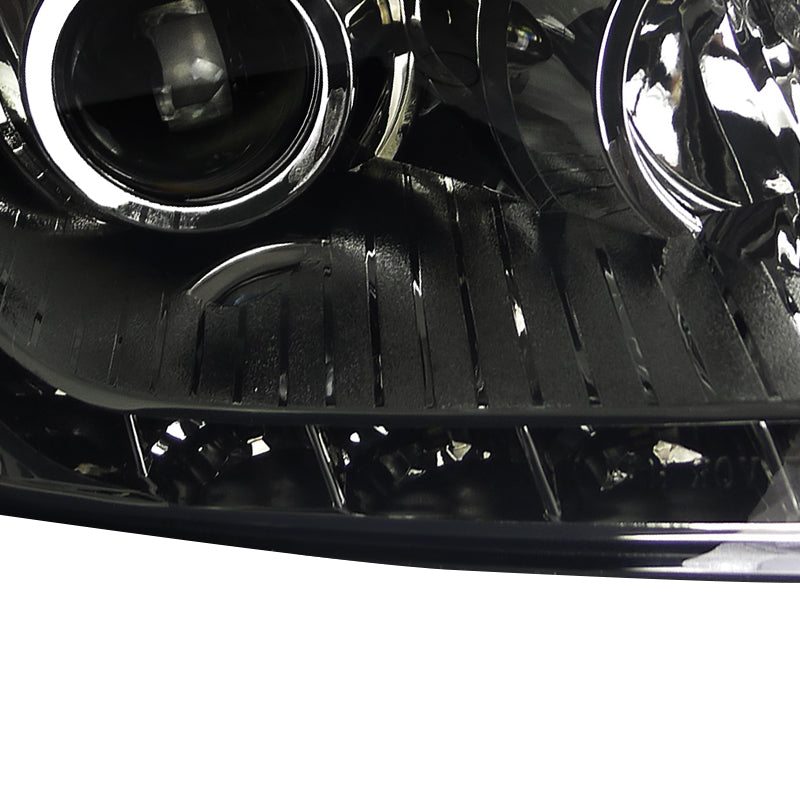 2004-2005 Honda Civic Projector Headlights w/ LED Light Strip - Chrome/Smoke Lens