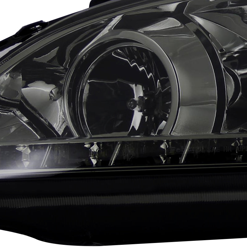 2004-2005 Honda Civic Projector Headlights w/ LED Light Strip - Chrome/Smoke Lens