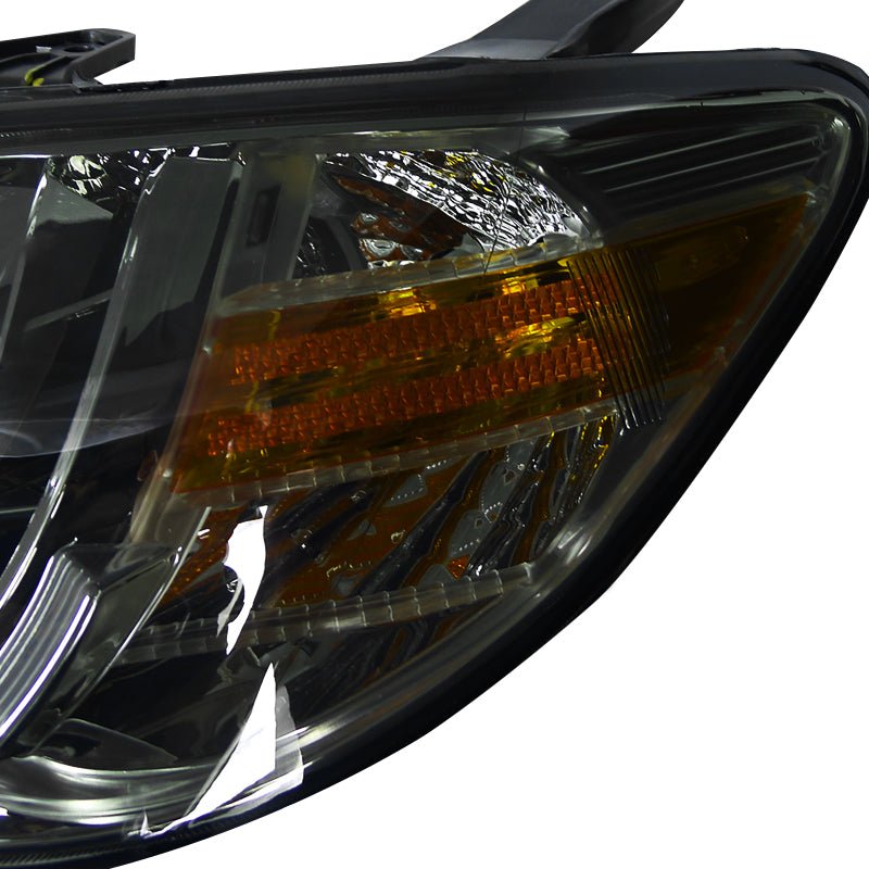 2004-2005 Honda Civic Projector Headlights w/ LED Light Strip - Chrome/Smoke Lens