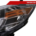 2004-2005 Honda Civic Projector Headlights w/ LED Light Strip - Matte Black/Clear Lens