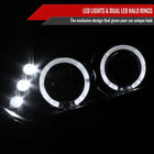 2006-2011 Honda Civic Coupe Dual Halo Projector Headlights (Glossy Black Housing/Smoke Lens)
