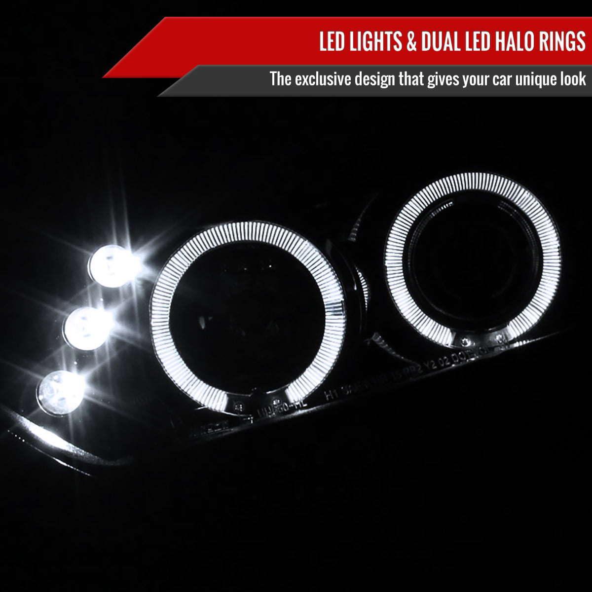 2006-2011 Honda Civic Coupe Dual Halo Projector Headlights (Glossy Black Housing/Smoke Lens)
