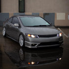 2006-2011 Honda Civic Coupe Dual Halo Projector Headlights (Glossy Black Housing/Smoke Lens)