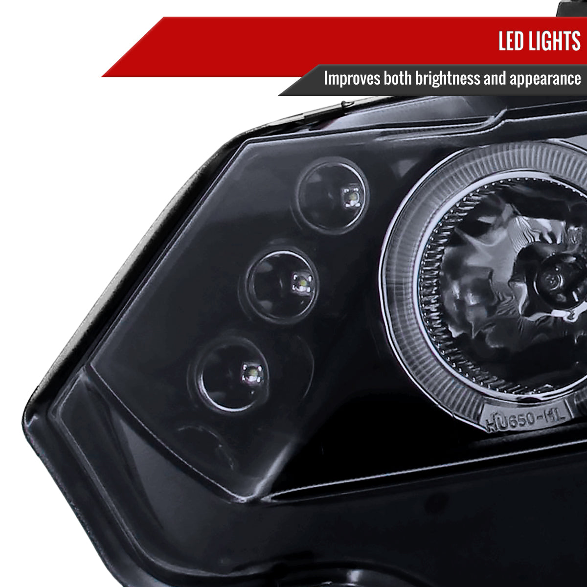 2006-2011 Honda Civic Coupe Dual Halo Projector Headlights (Glossy Black Housing/Smoke Lens)