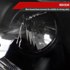 2006-2011 Honda Civic Coupe Projector Headlights w/ LED Light Strips - Matte Black/Clear Lens