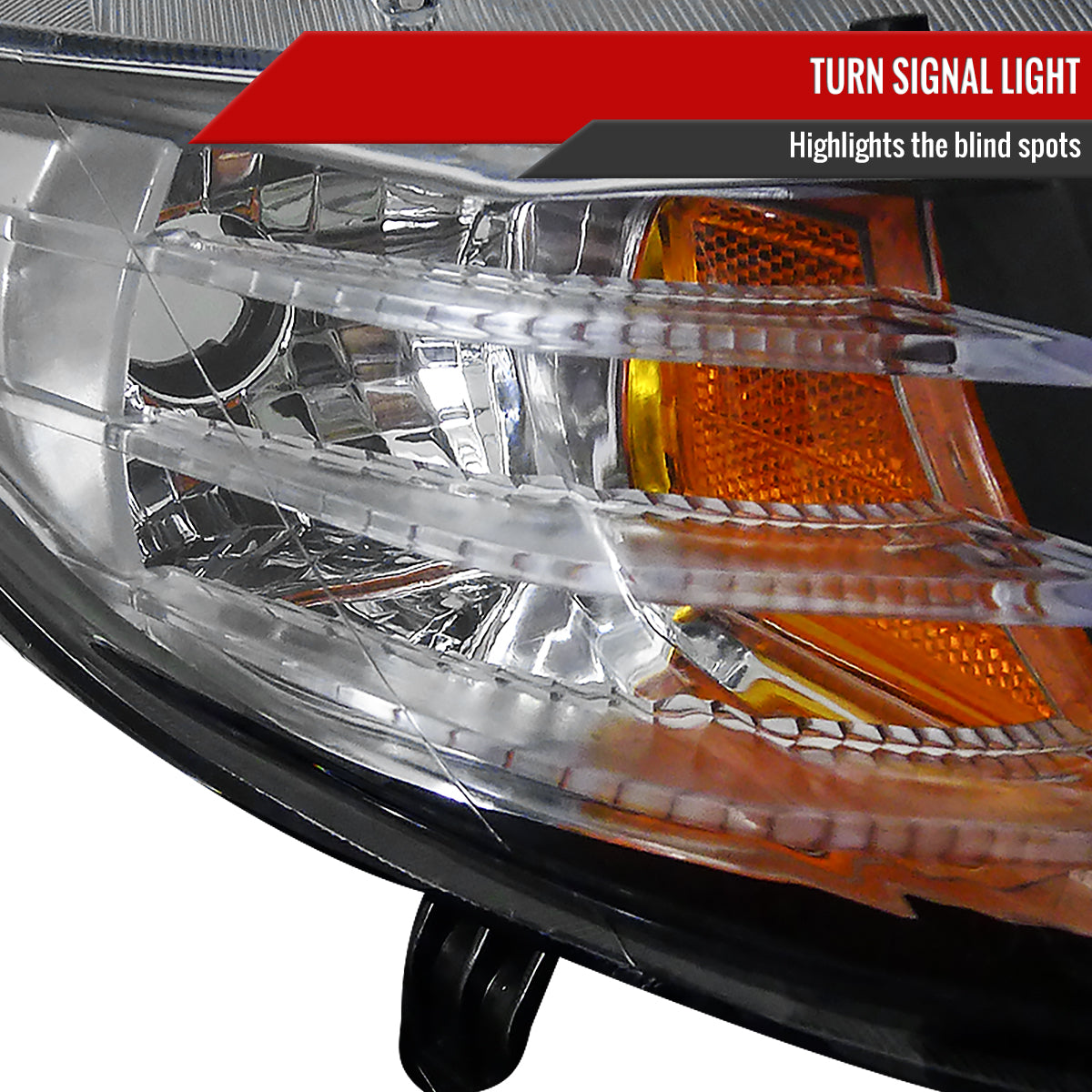 2006-2011 Honda Civic Coupe Projector Headlights w/ LED Light Strips - Matte Black/Clear Lens