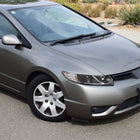 2006-2011 Honda Civic Coupe Projector Headlights w/ LED Light Strips - Matte Black/Clear Lens